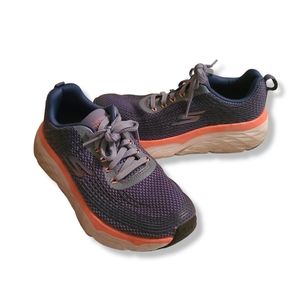 Womens Purple and Peach Skechers Tennis Shoes Sneakers, Lace Up Tie, Size 6